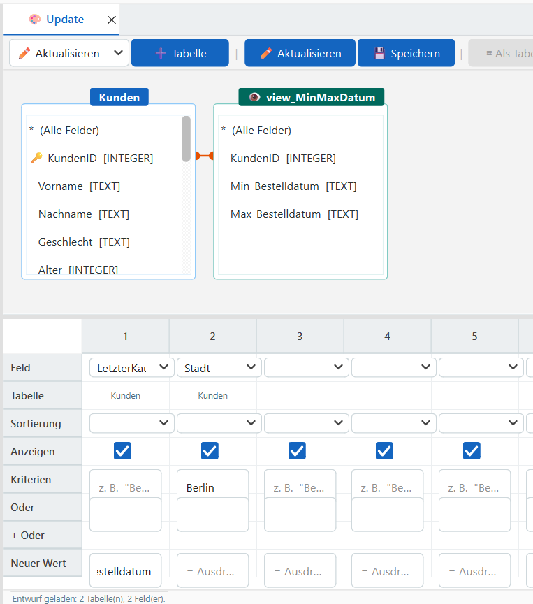DataBlick QBE-Abfragedesign